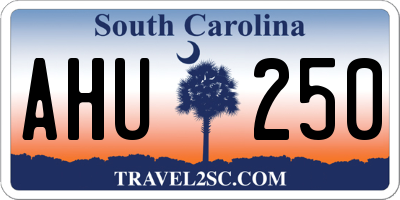 SC license plate AHU250