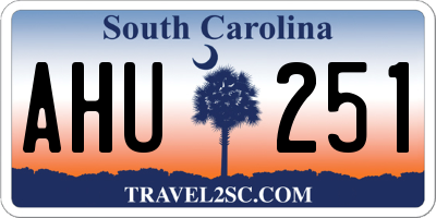 SC license plate AHU251