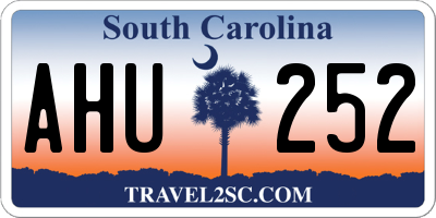 SC license plate AHU252