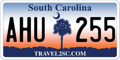 SC license plate AHU255