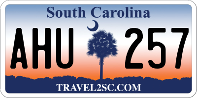 SC license plate AHU257