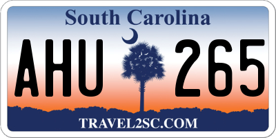 SC license plate AHU265