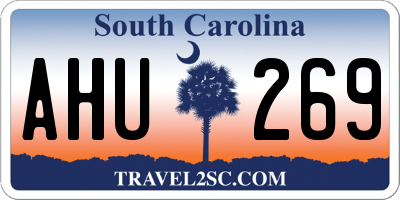 SC license plate AHU269