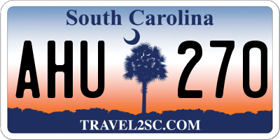 SC license plate AHU270