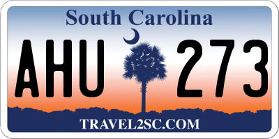 SC license plate AHU273