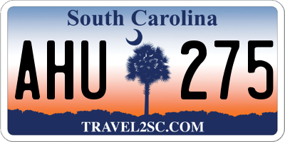 SC license plate AHU275