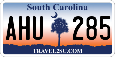 SC license plate AHU285