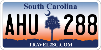 SC license plate AHU288