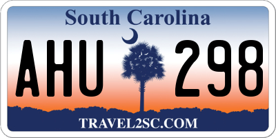 SC license plate AHU298