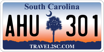 SC license plate AHU301