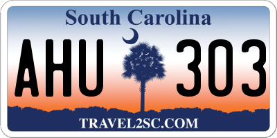 SC license plate AHU303