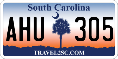 SC license plate AHU305