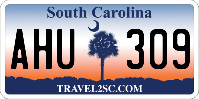 SC license plate AHU309