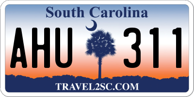 SC license plate AHU311
