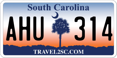 SC license plate AHU314