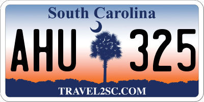 SC license plate AHU325