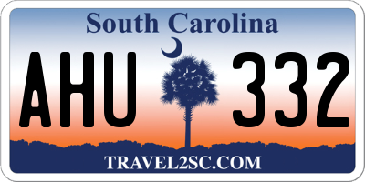 SC license plate AHU332