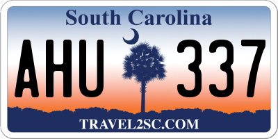 SC license plate AHU337