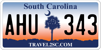 SC license plate AHU343