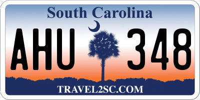 SC license plate AHU348