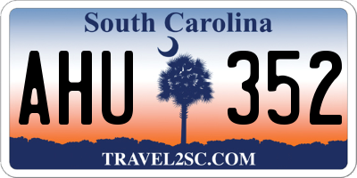 SC license plate AHU352