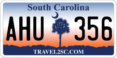 SC license plate AHU356