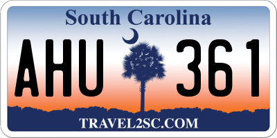 SC license plate AHU361