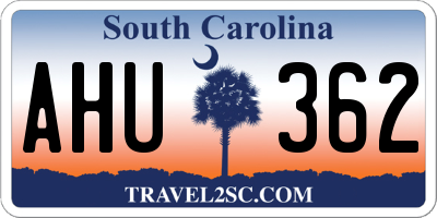 SC license plate AHU362