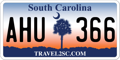 SC license plate AHU366