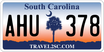 SC license plate AHU378