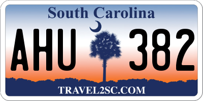 SC license plate AHU382