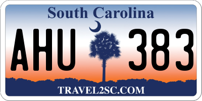 SC license plate AHU383