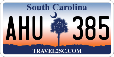 SC license plate AHU385