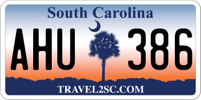 SC license plate AHU386