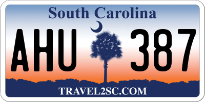 SC license plate AHU387