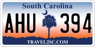 SC license plate AHU394