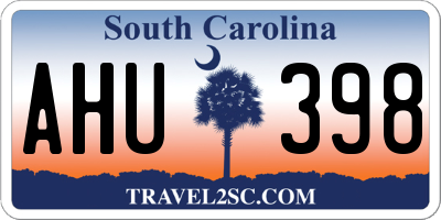 SC license plate AHU398