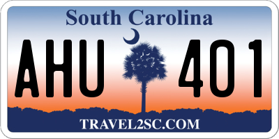 SC license plate AHU401