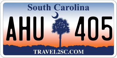 SC license plate AHU405