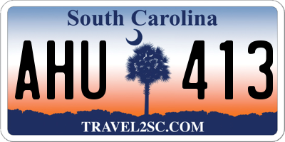 SC license plate AHU413