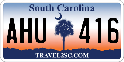 SC license plate AHU416