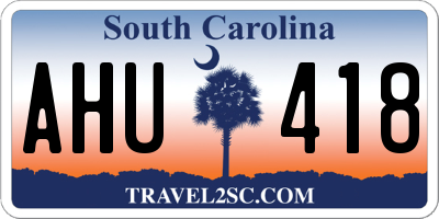 SC license plate AHU418