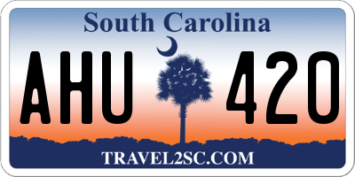 SC license plate AHU420