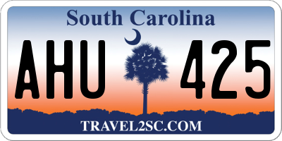 SC license plate AHU425