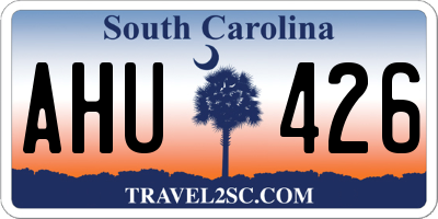 SC license plate AHU426