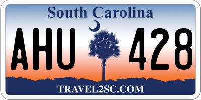 SC license plate AHU428