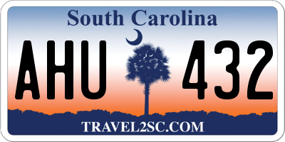 SC license plate AHU432