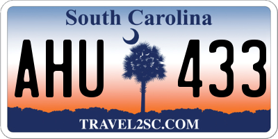 SC license plate AHU433