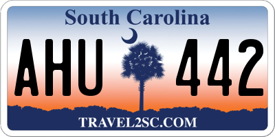 SC license plate AHU442