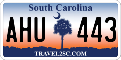 SC license plate AHU443
